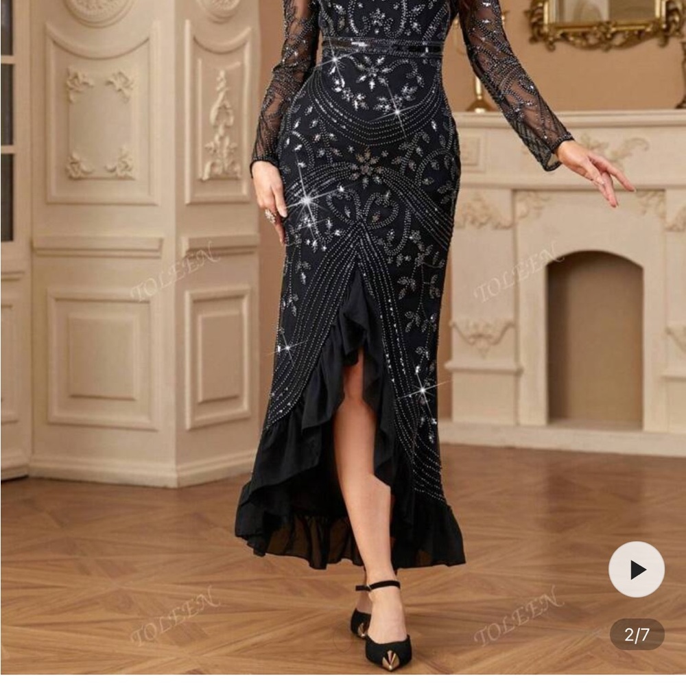 COPY - Elegant Black Sequin Gown